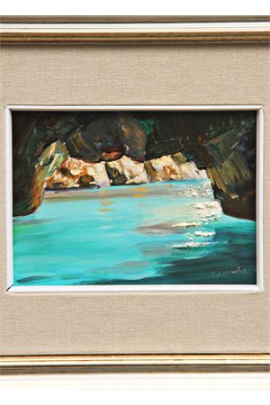Green Grotto painting Art from Italy Antonio Palomba | GROTTA VERDE13X18